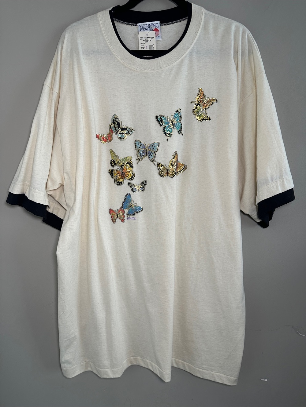 Morning Sun new vintage Cream Butterfly Ringer Tee